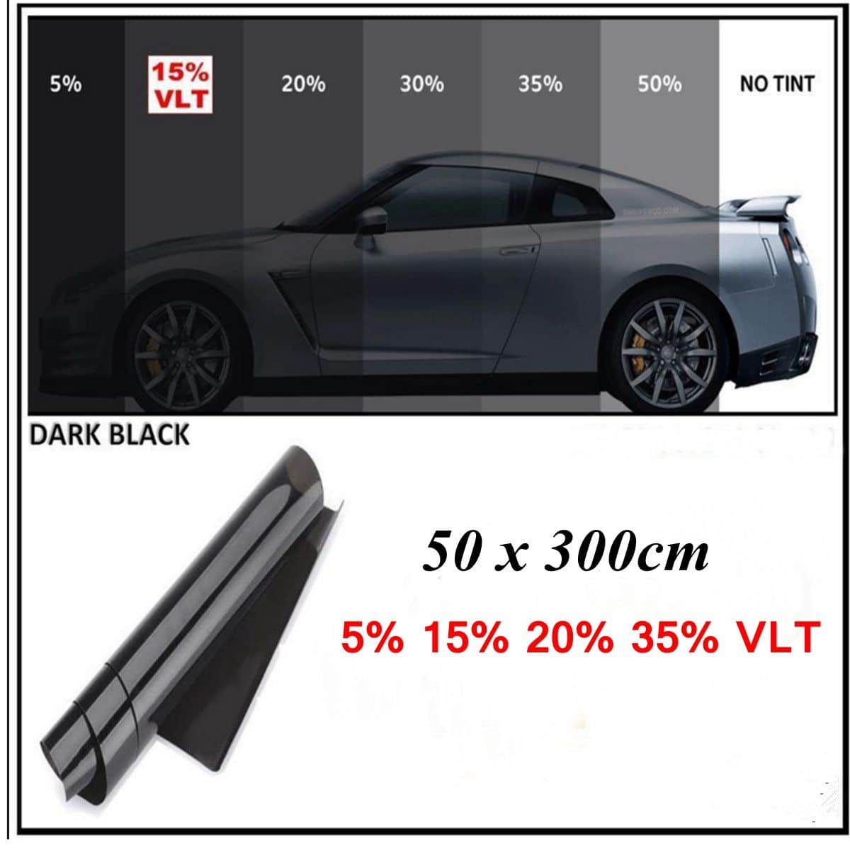 10FT x 20"  15% VLT Window Tint Film Professional Black Automative Car ...