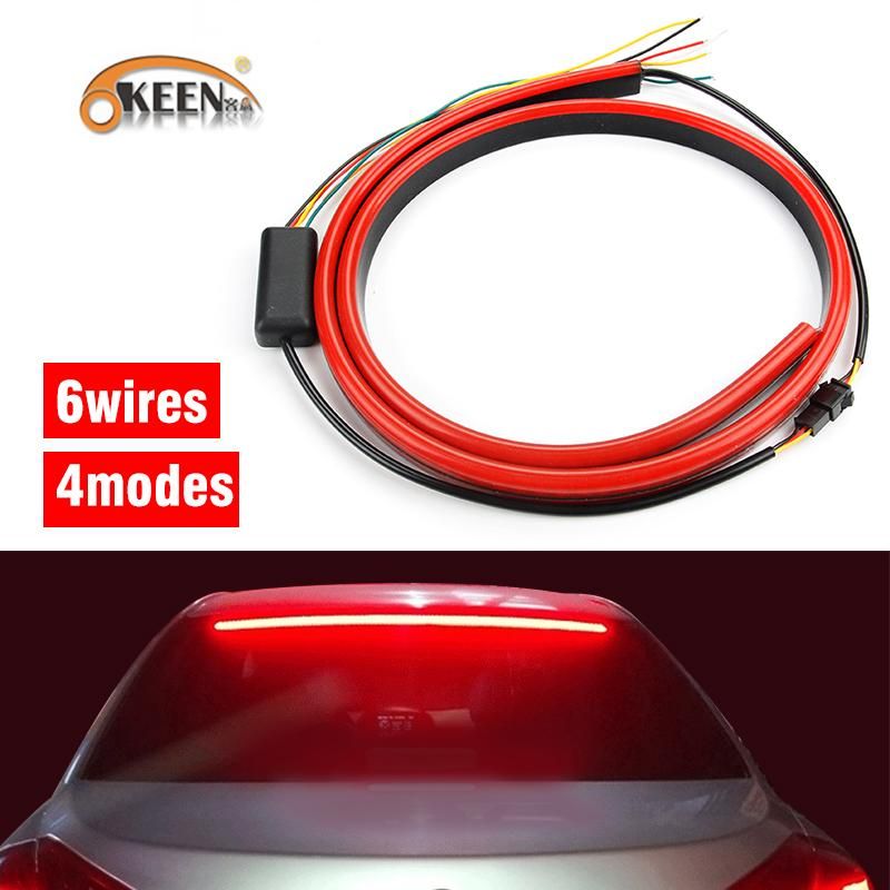 12V 100cm Red Unverisal Car Third Brake Light Flexible LED High ...