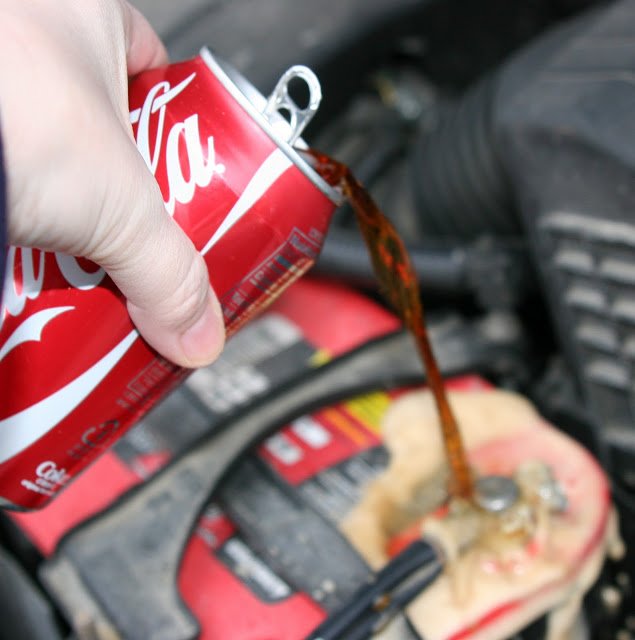 Cleaning a Corroded Car Battery with Coca