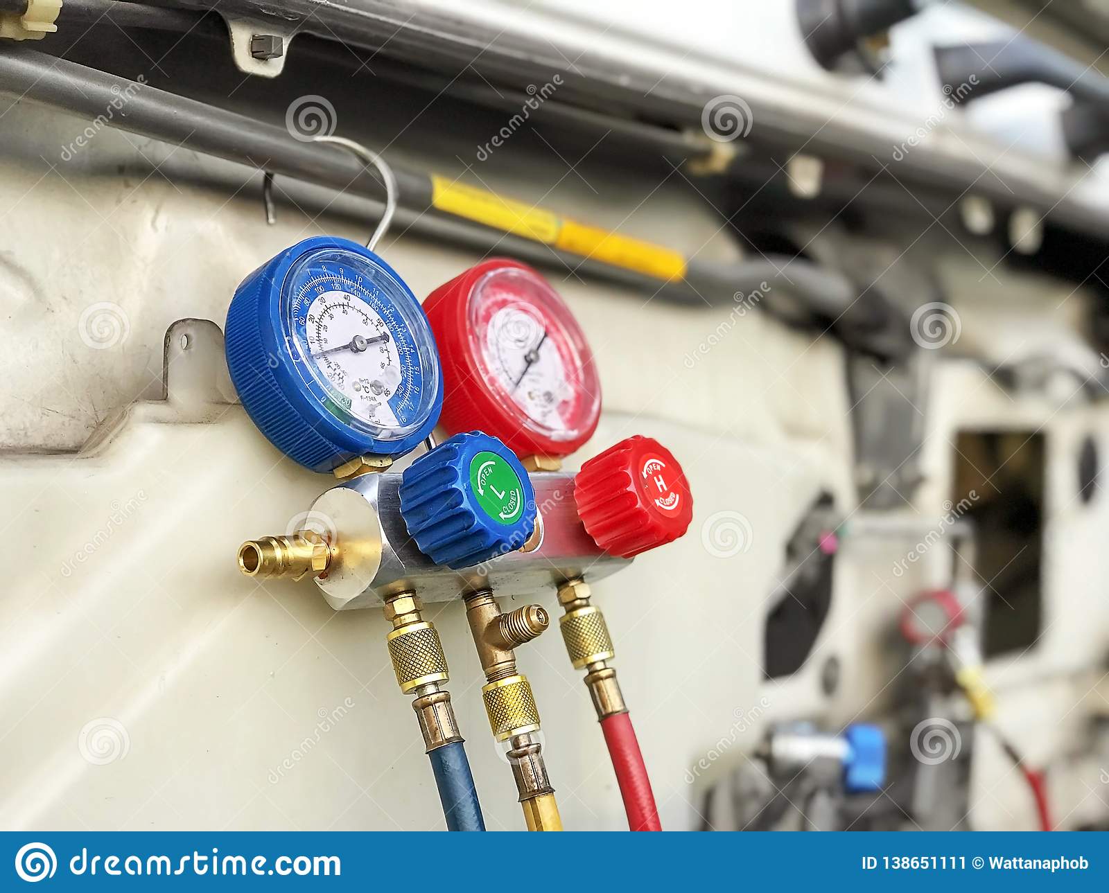 Fill The Car Air Conditioner Stock Image