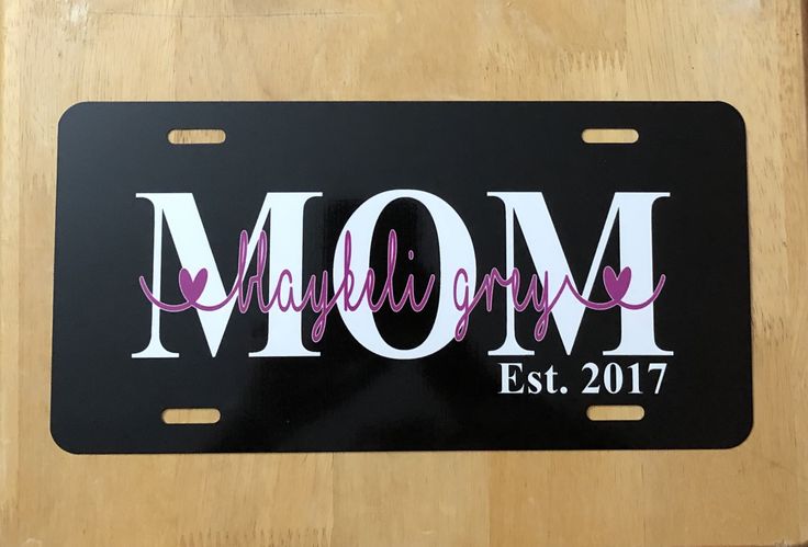 MOM with Kids Names personalized License Plate ...