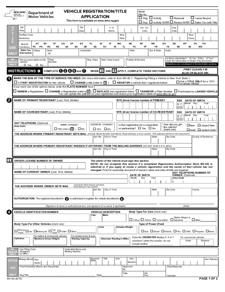 Vehicle Registration/Title Application